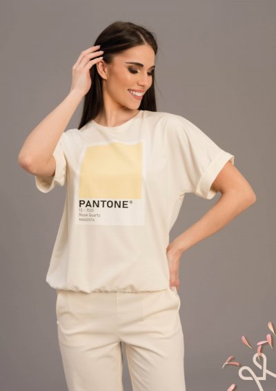 Lazább viszkóz női felső filmnyomással – Magenta Árkád